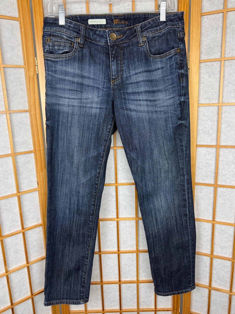 KUT from the Kloth Catherine Boyfriend Jeans Dark Wash Size 4P Petite